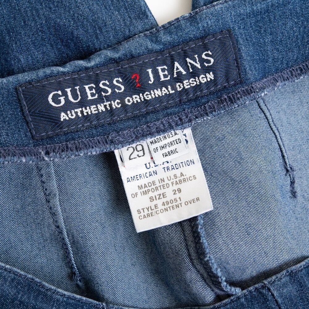 Guess Jeans Flare Side Zip Stretchy Bootcut Y2K Mid Wash Blue Size 29 USA - Picture 12 of 15